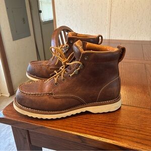 Guide Gear Brutus Premium Wedge Work Boots Men's 9EE Leather Vibram Moc Toe